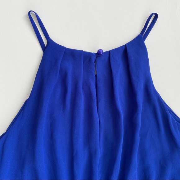 Royal blue mini dress with elasticized waist - Picture 6 of 10